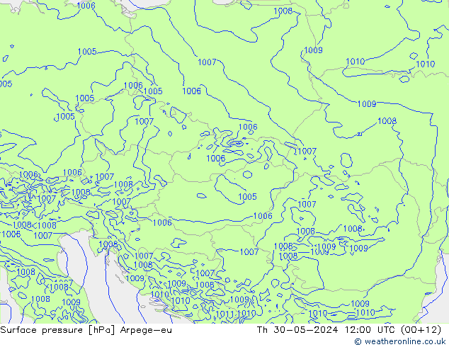 Surface pressure Arpege-eu Th 30.05.2024 12 UTC