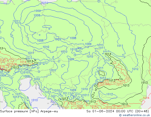 Pressione al suolo Arpege-eu sab 01.06.2024 00 UTC