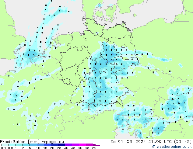 Niederschlag Arpege-eu Sa 01.06.2024 00 UTC