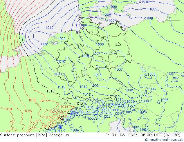 pression de l'air Arpege-eu ven 31.05.2024 06 UTC