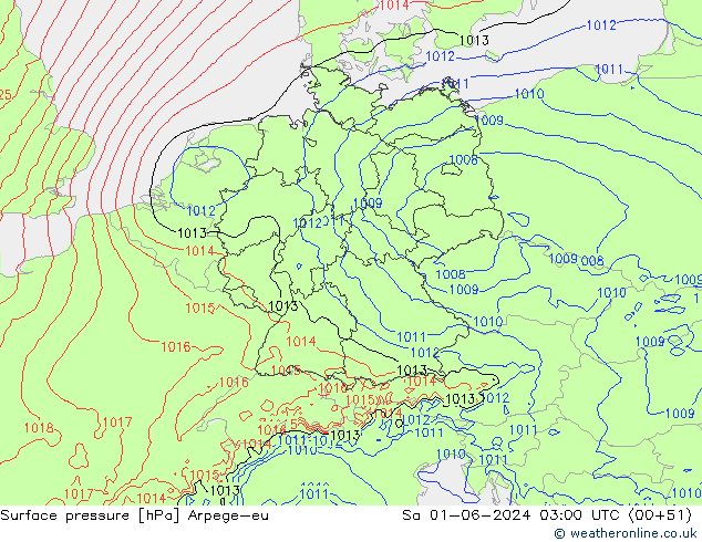 pressão do solo Arpege-eu Sáb 01.06.2024 03 UTC