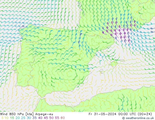  850 hPa Arpege-eu  31.05.2024 00 UTC