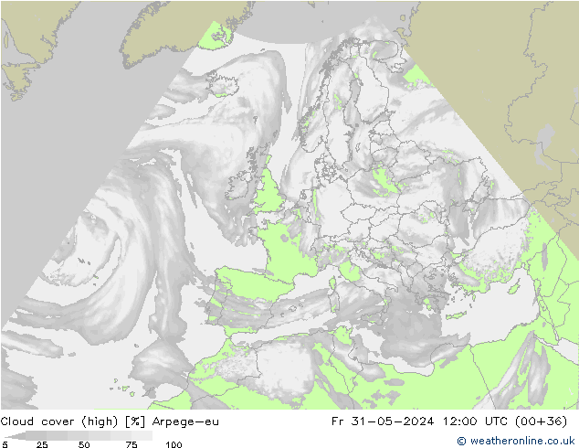 Wolken (hohe) Arpege-eu Fr 31.05.2024 12 UTC