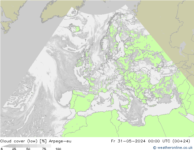 Nubi basse Arpege-eu ven 31.05.2024 00 UTC