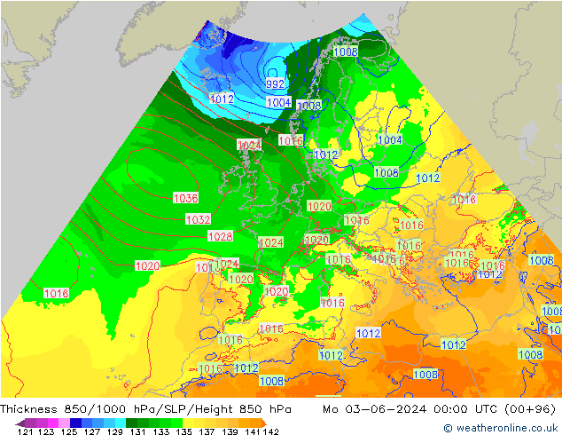 Thck 850-1000 hPa Arpege-eu Mo 03.06.2024 00 UTC