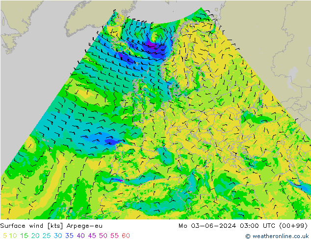 Bodenwind Arpege-eu Mo 03.06.2024 03 UTC