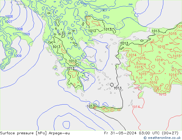 Yer basıncı Arpege-eu Cu 31.05.2024 03 UTC