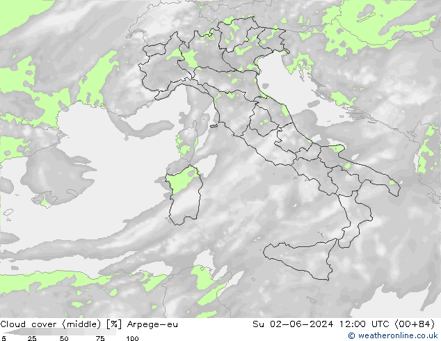 nuvens (médio) Arpege-eu Dom 02.06.2024 12 UTC