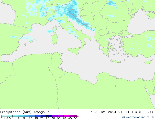 Yağış Arpege-eu Cu 31.05.2024 00 UTC
