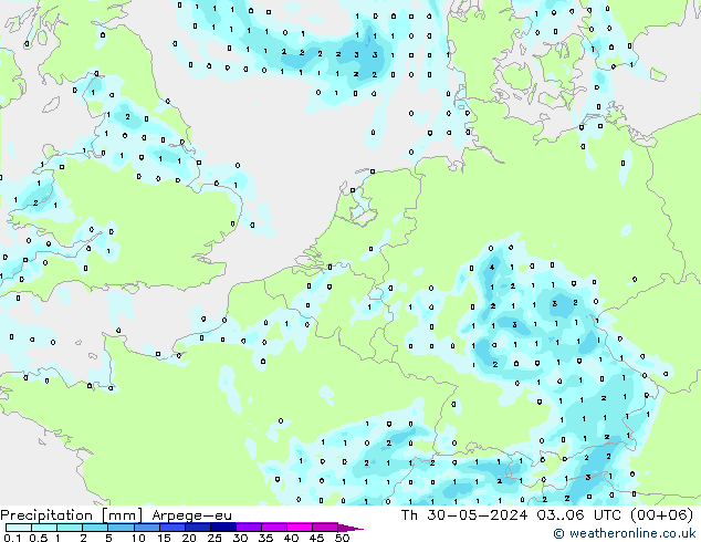 Precipitation Arpege-eu Th 30.05.2024 06 UTC