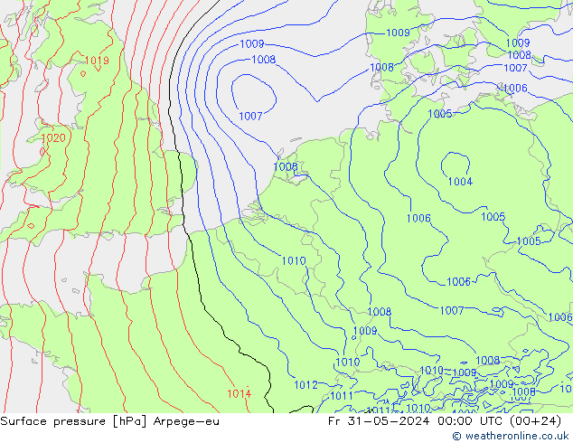 Bodendruck Arpege-eu Fr 31.05.2024 00 UTC