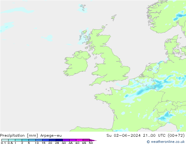 Yağış Arpege-eu Paz 02.06.2024 00 UTC