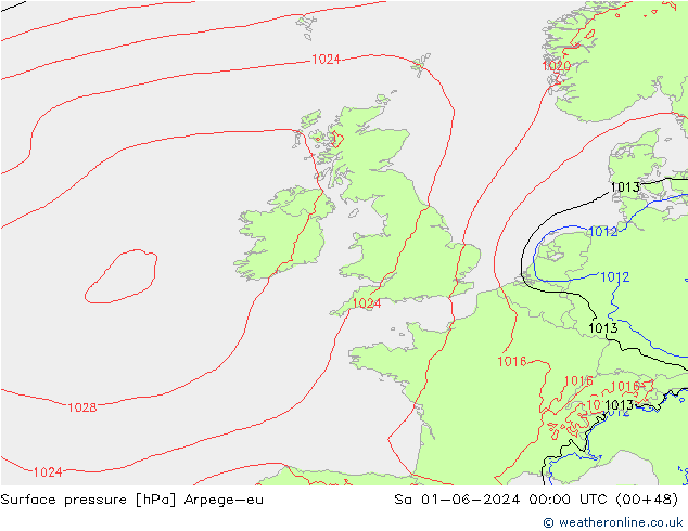 pression de l'air Arpege-eu sam 01.06.2024 00 UTC