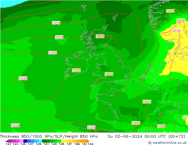 Thck 850-1000 hPa Arpege-eu nie. 02.06.2024 00 UTC