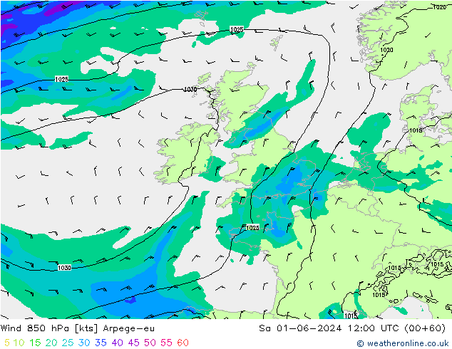  850 hPa Arpege-eu  01.06.2024 12 UTC