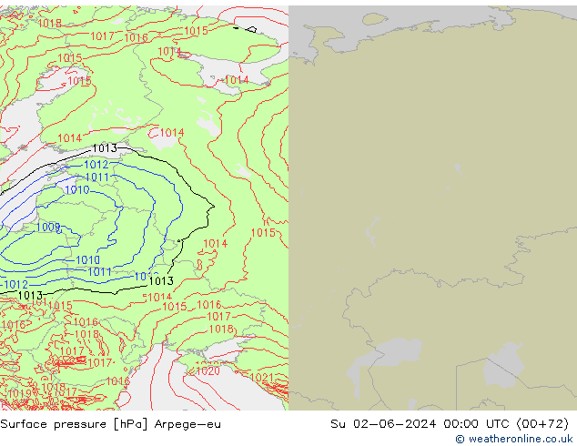 Yer basıncı Arpege-eu Paz 02.06.2024 00 UTC