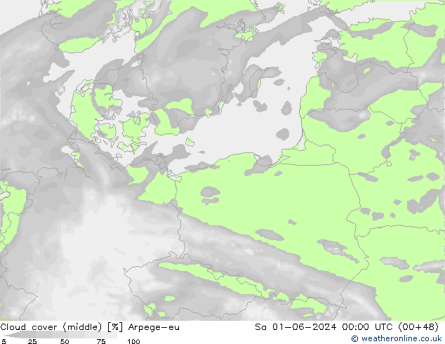 Bewolking (Middelb.) Arpege-eu za 01.06.2024 00 UTC