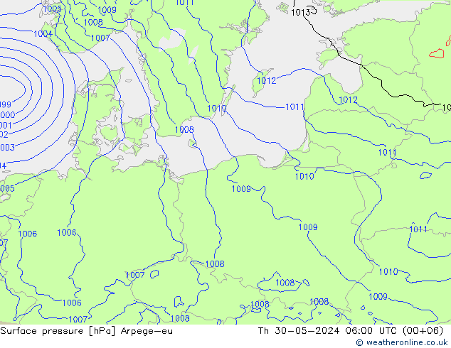 Luchtdruk (Grond) Arpege-eu do 30.05.2024 06 UTC