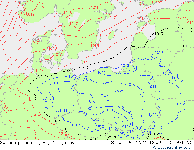 Luchtdruk (Grond) Arpege-eu za 01.06.2024 12 UTC