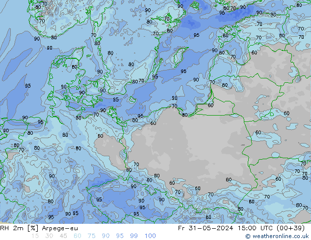 RH 2m Arpege-eu Fr 31.05.2024 15 UTC