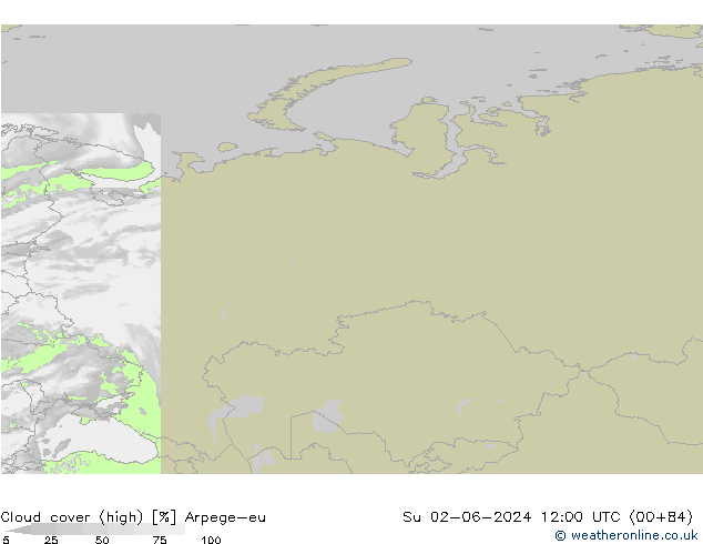 Nuages (élevé) Arpege-eu dim 02.06.2024 12 UTC