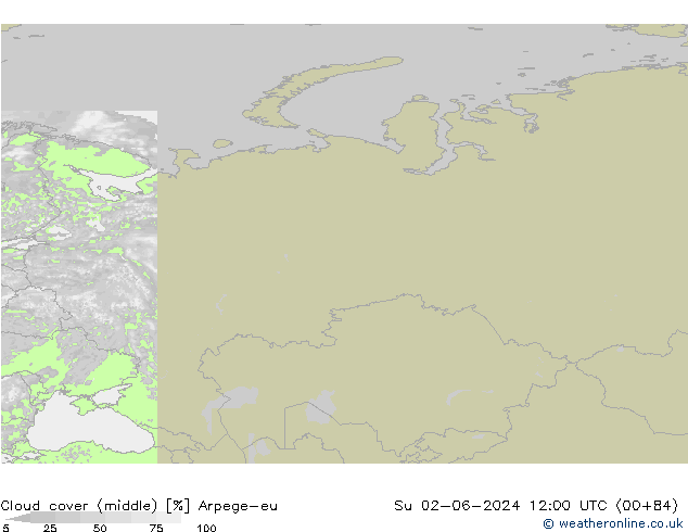 Nuages (moyen) Arpege-eu dim 02.06.2024 12 UTC