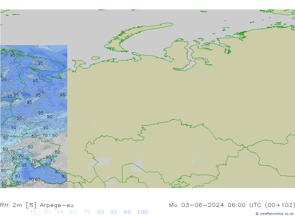 RH 2m Arpege-eu пн 03.06.2024 06 UTC