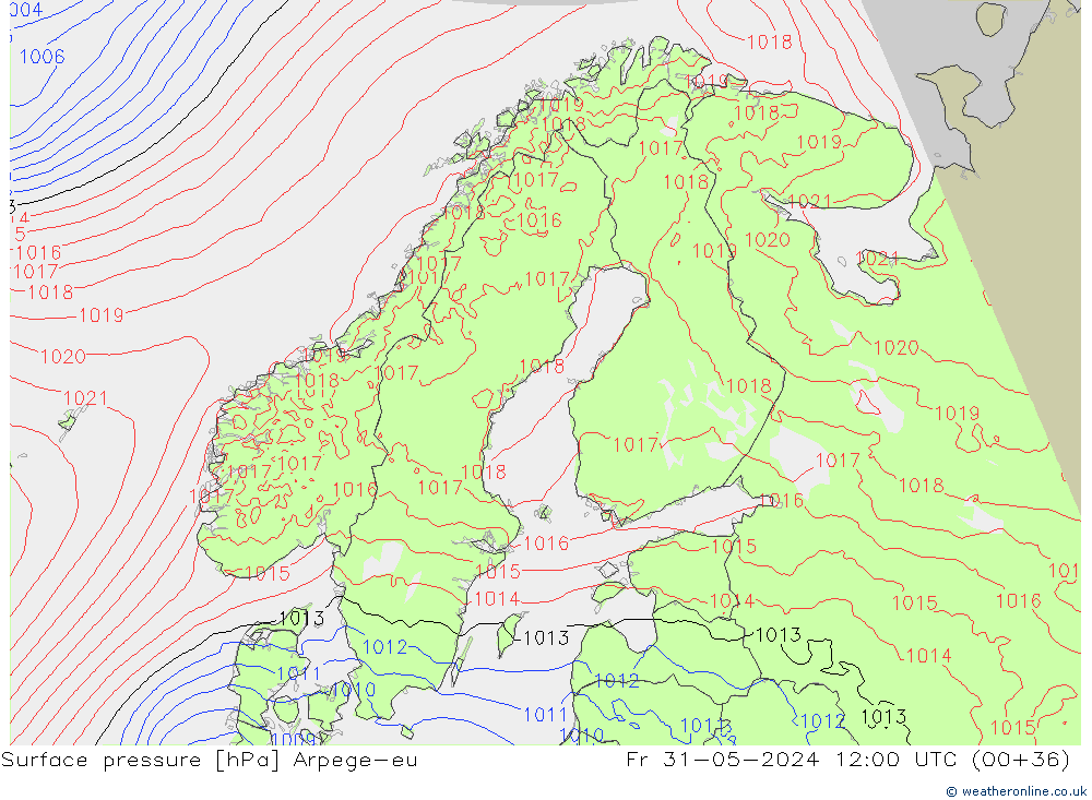 pression de l'air Arpege-eu ven 31.05.2024 12 UTC