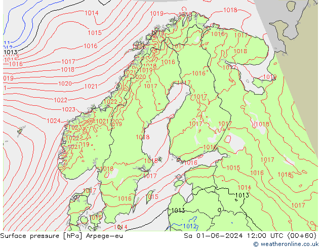 Bodendruck Arpege-eu Sa 01.06.2024 12 UTC