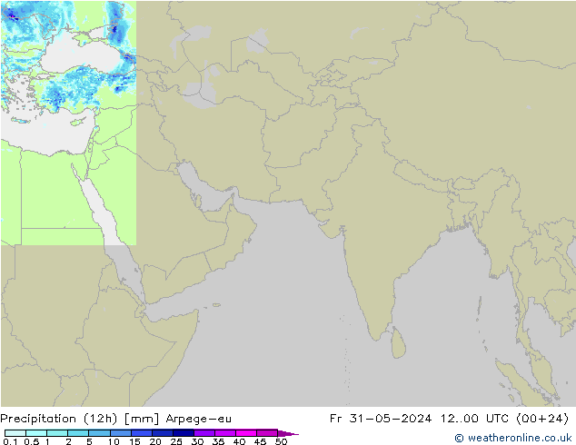 Precipitation (12h) Arpege-eu Pá 31.05.2024 00 UTC