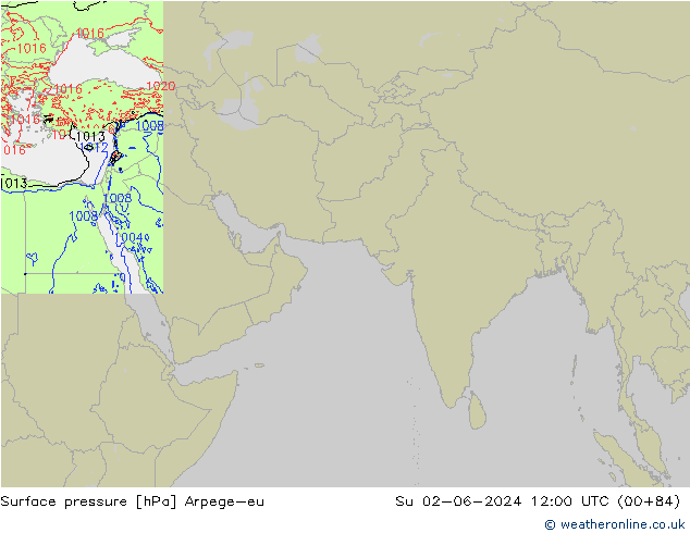 Luchtdruk (Grond) Arpege-eu zo 02.06.2024 12 UTC