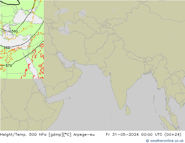 Height/Temp. 500 hPa Arpege-eu 星期五 31.05.2024 00 UTC
