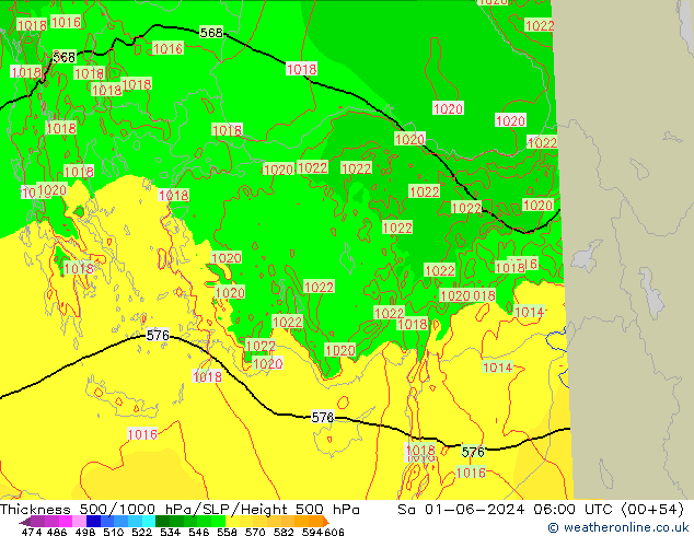 Thck 500-1000hPa Arpege-eu Sa 01.06.2024 06 UTC