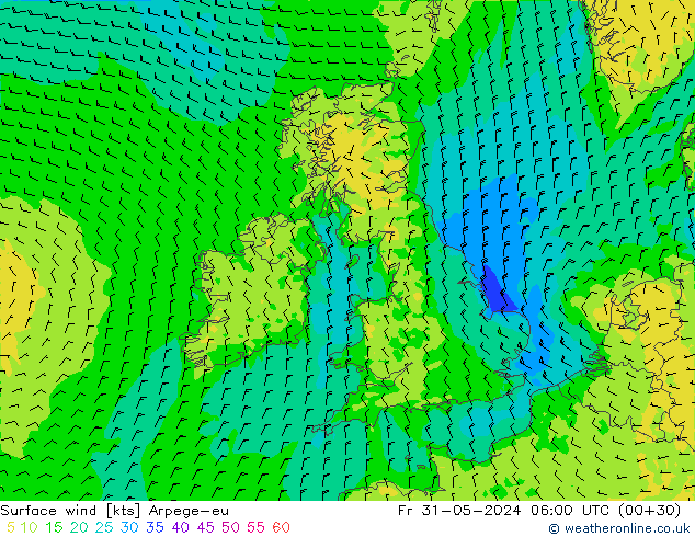  10 m Arpege-eu  31.05.2024 06 UTC