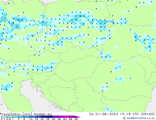 Niederschlag Arpege-eu Sa 01.06.2024 18 UTC