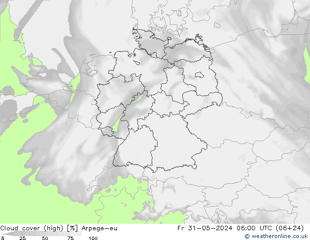 Nubes altas Arpege-eu vie 31.05.2024 06 UTC