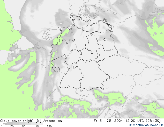 Nubes altas Arpege-eu vie 31.05.2024 12 UTC