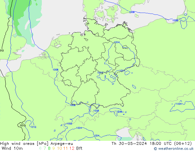 Windvelden Arpege-eu do 30.05.2024 18 UTC