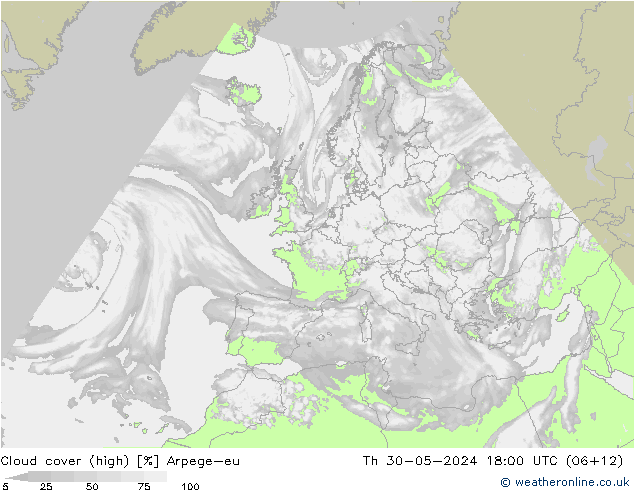 Bewolking (Hoog) Arpege-eu do 30.05.2024 18 UTC