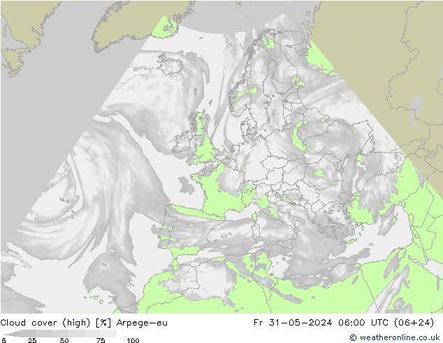 Nubes altas Arpege-eu vie 31.05.2024 06 UTC