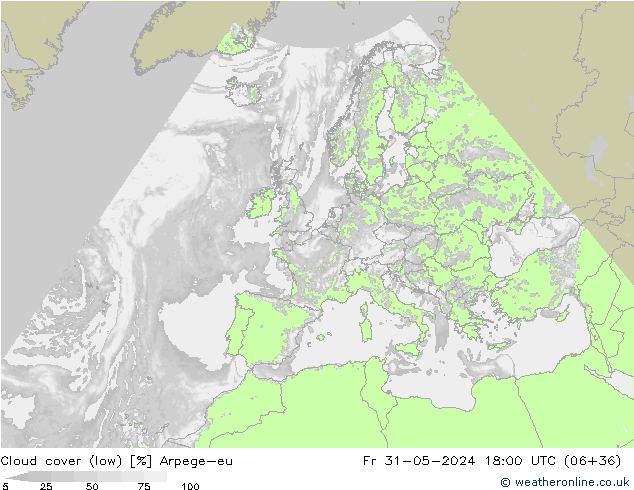 Wolken (tief) Arpege-eu Fr 31.05.2024 18 UTC