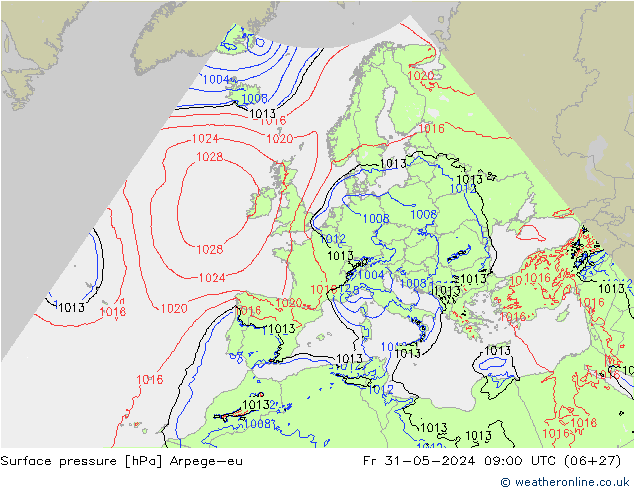 Bodendruck Arpege-eu Fr 31.05.2024 09 UTC