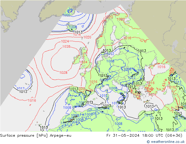 Yer basıncı Arpege-eu Cu 31.05.2024 18 UTC