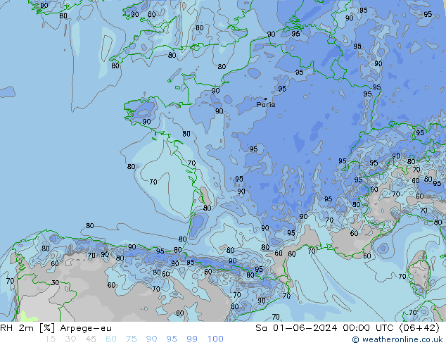 RH 2m Arpege-eu so. 01.06.2024 00 UTC