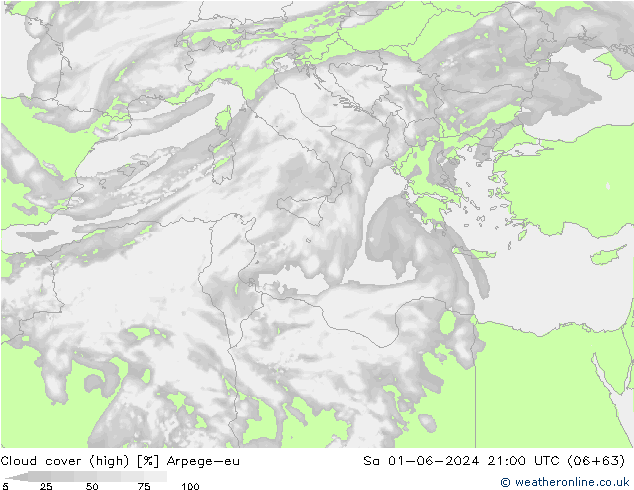 Bulutlar (yüksek) Arpege-eu Cts 01.06.2024 21 UTC