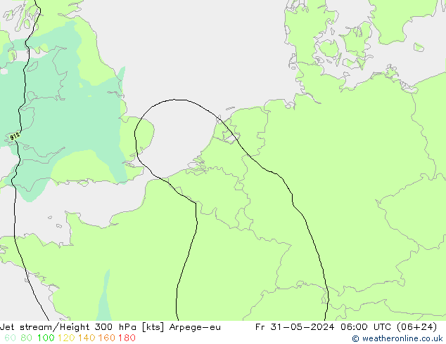 Jet stream Arpege-eu Sex 31.05.2024 06 UTC