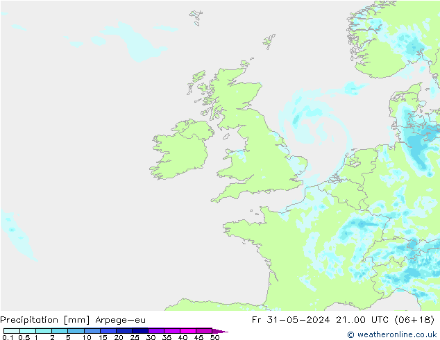 Precipitación Arpege-eu vie 31.05.2024 00 UTC