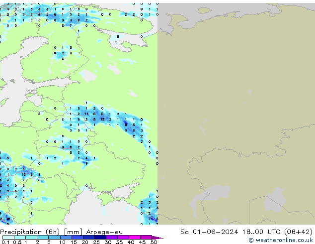 opad (6h) Arpege-eu so. 01.06.2024 00 UTC