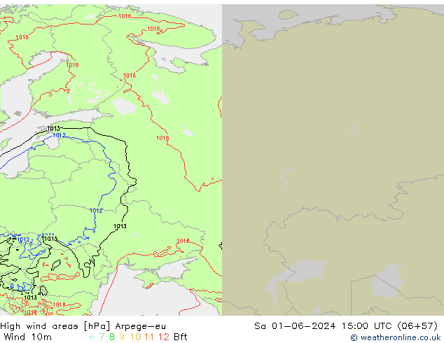 High wind areas Arpege-eu sáb 01.06.2024 15 UTC