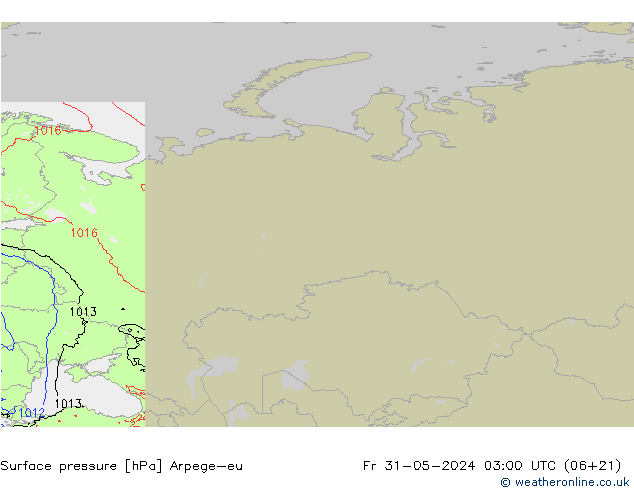 Luchtdruk (Grond) Arpege-eu vr 31.05.2024 03 UTC